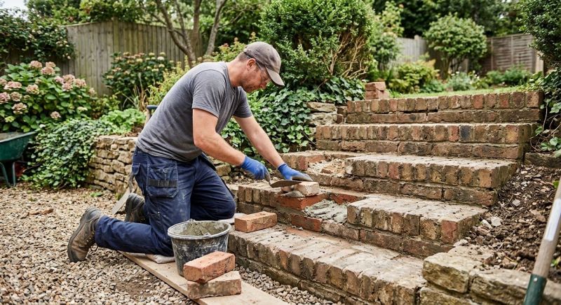 Brick Stairs Repair in Horseshoe Bay, TX