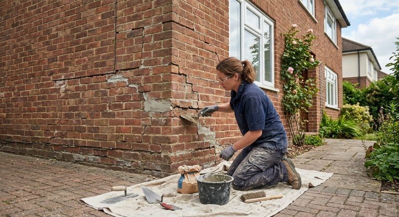 Brick Wall Repair in Wimberley, TX