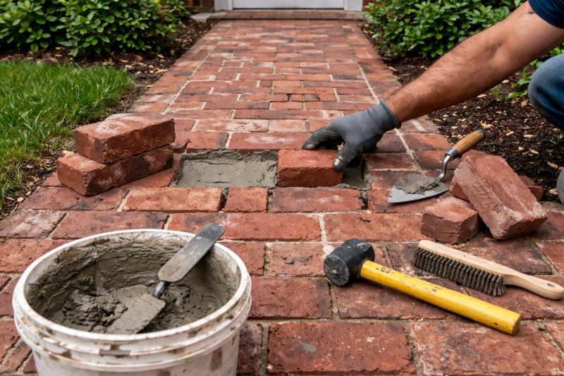 Entryway Brick Repair in Dripping Springs, TX