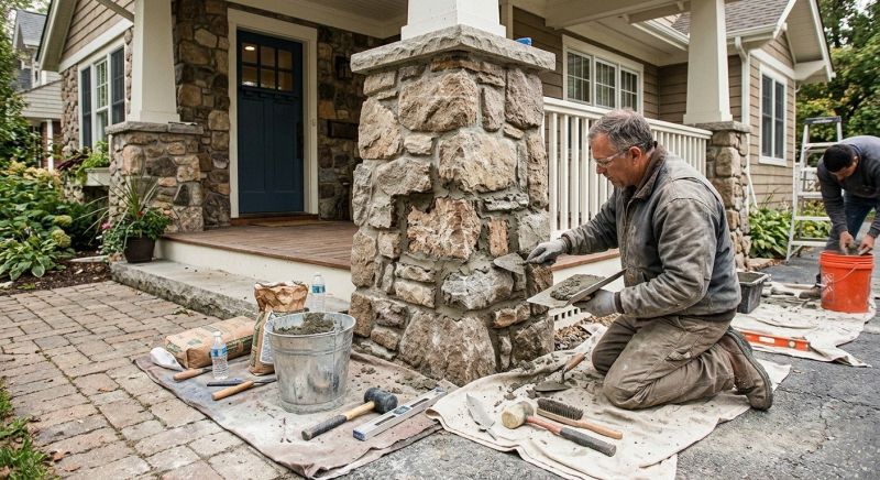Stone Column Repair in Dripping Springs, TX