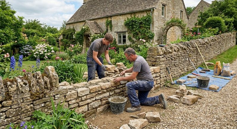 Stone Wall Repair in Spicewood, TX